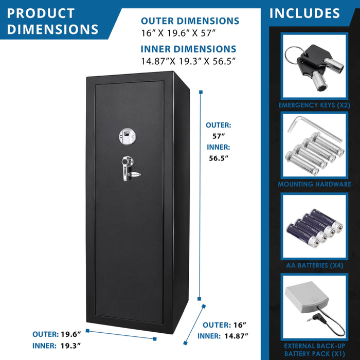 Barska 9.34 Cu. ft Extra Large Biometric 16 Rifle Safe