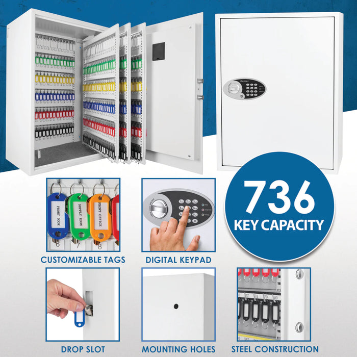 Barska 736 Keys Key Cabinet Digital Keypad Wall Safe