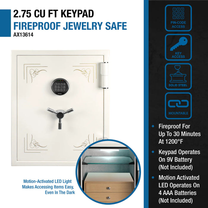 Barska 2.75 cu. ft Keypad Fireproof Jewelry Safe
