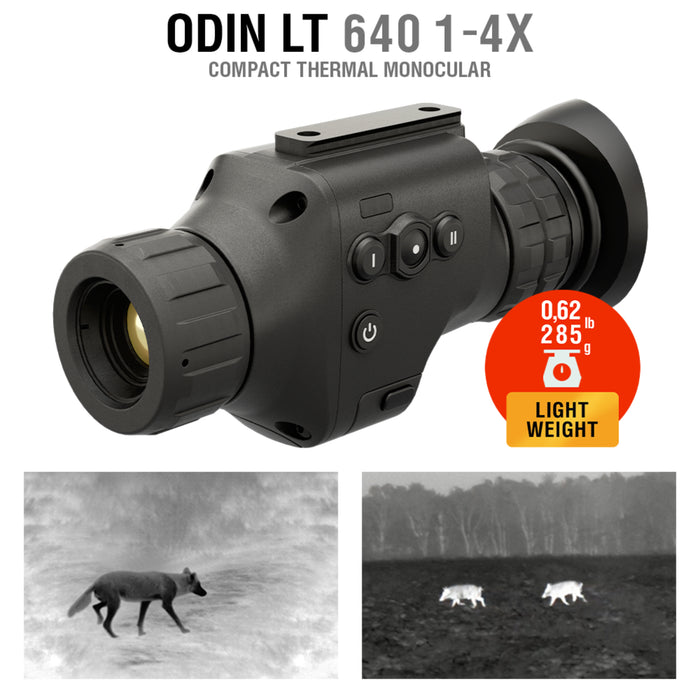 ATN ODIN LT 640, 1-4x, 19mm Compact Thermal Monocular, Helmet Attachable