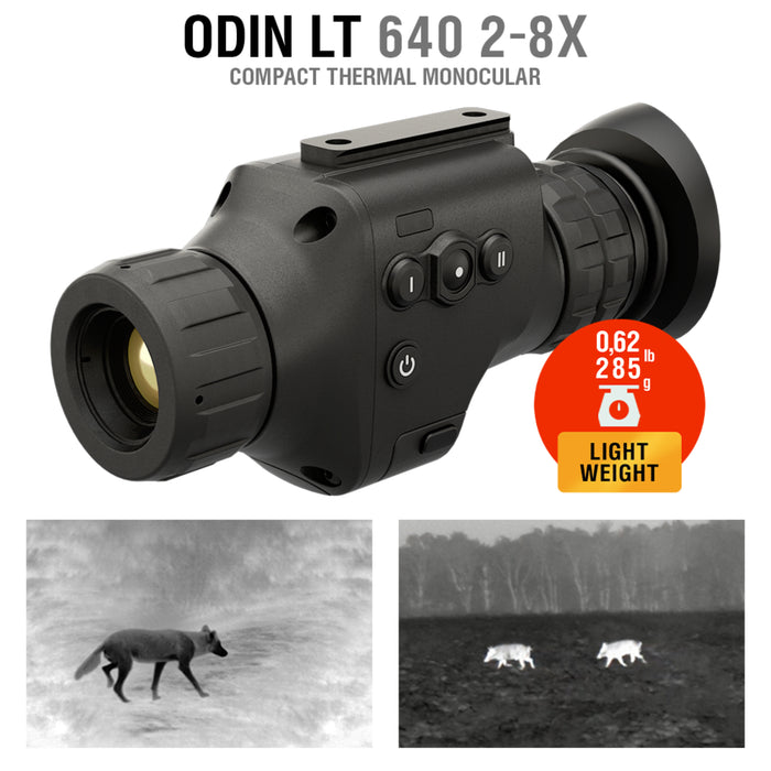 ATN ODIN LT 640, 2-8x, 25mm Compact Thermal Monocular, Helmet Attachable