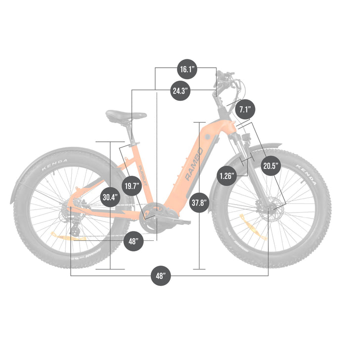 RAMBO PURSUIT 2.0 e-bike 750W STEP THRU ORANGE & MATTE BLACK